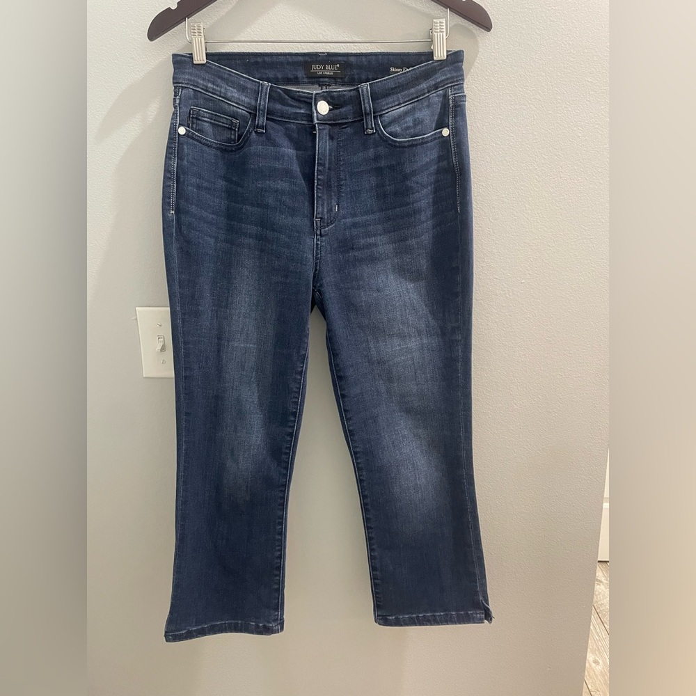 Judy Blue Dark Indigo Cropped Straight Jeans